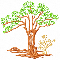 Flowers And Tree Embroidery Design 1 Flowers And Tree Embroidery Design 1